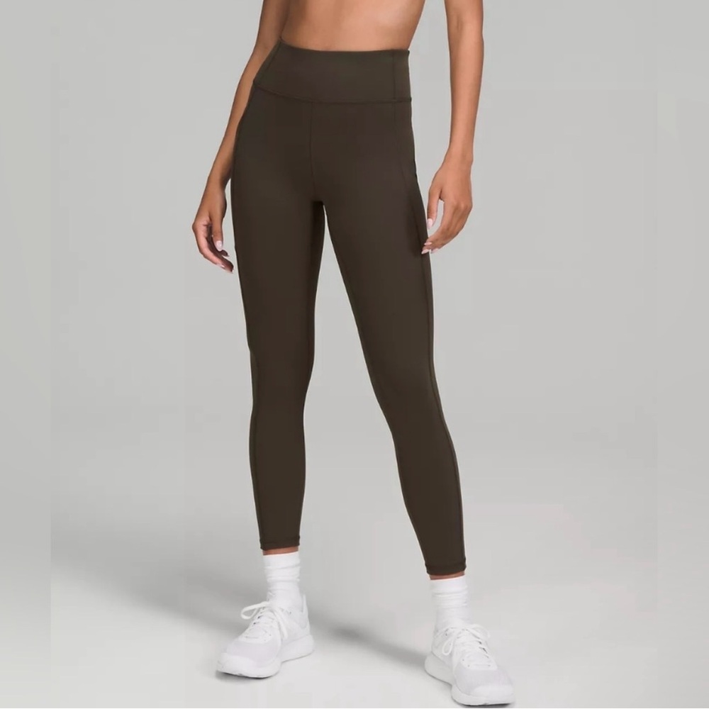 Lululemon Invigorate High Rise Tight 25" Size 2 Olive Green